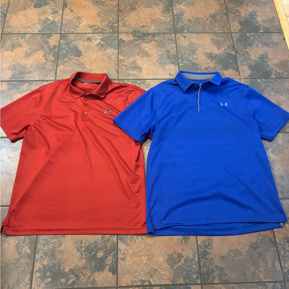 🌵Under Armour Men's Red and Blue Polo Shirts